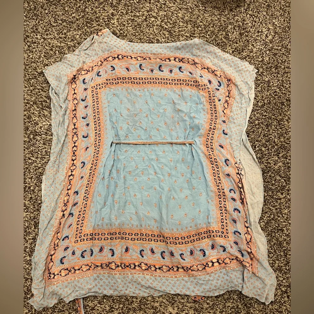 BCBGMaxAzria Light Blue and Peach Boho Dress - Picture 4 of 4